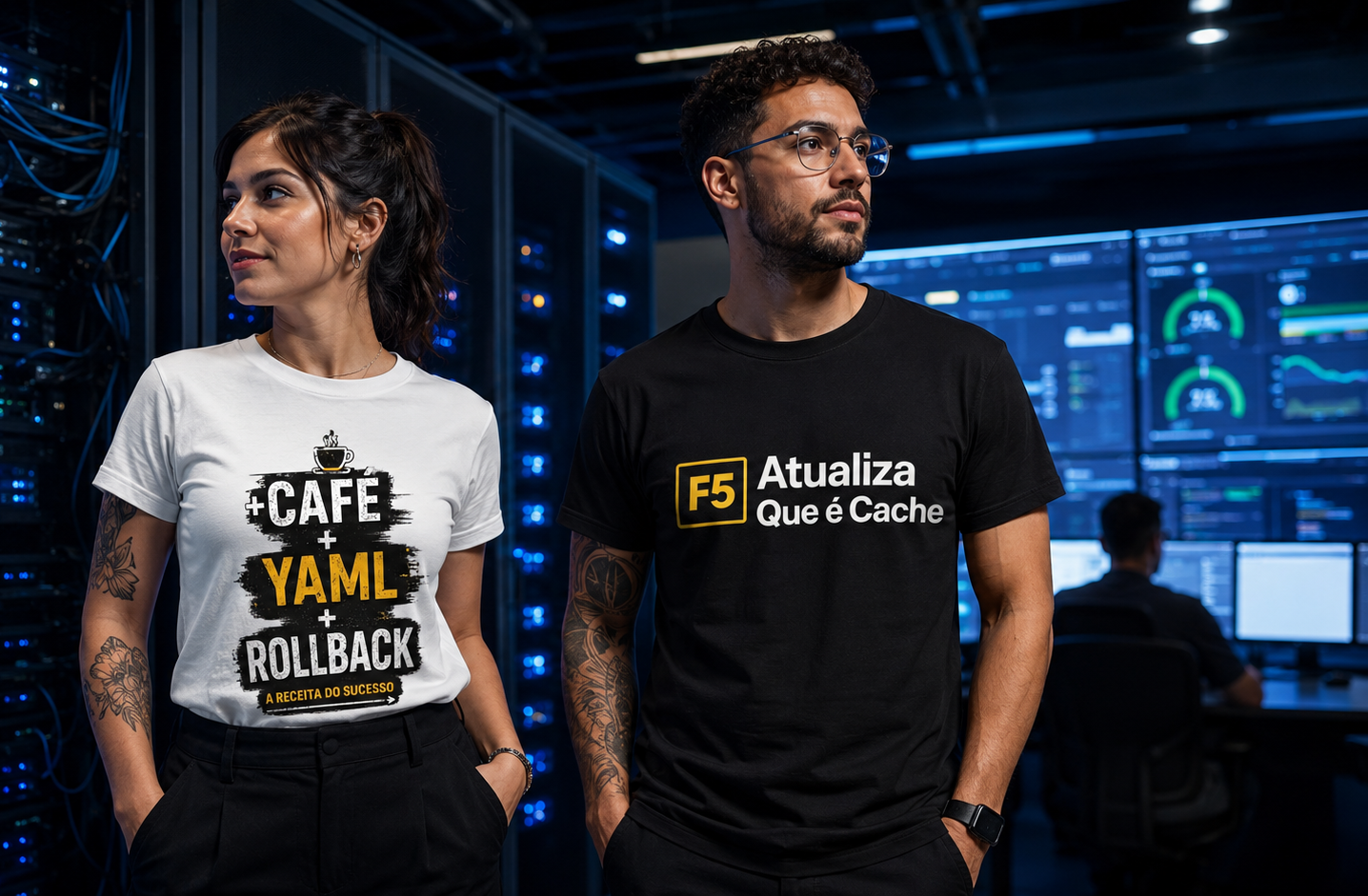 Modelo usando camiseta Deploy na Sexta